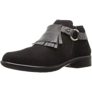 NAOT Meltemi Black Suede Fringe Ankle Booties Size 8